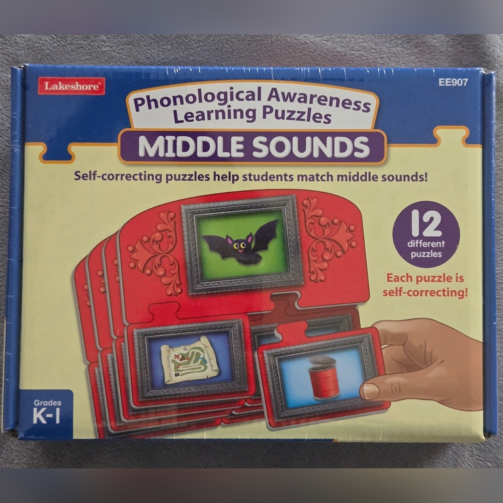 Phonological Awareness Learning Puzzles Middle Sounds K-1